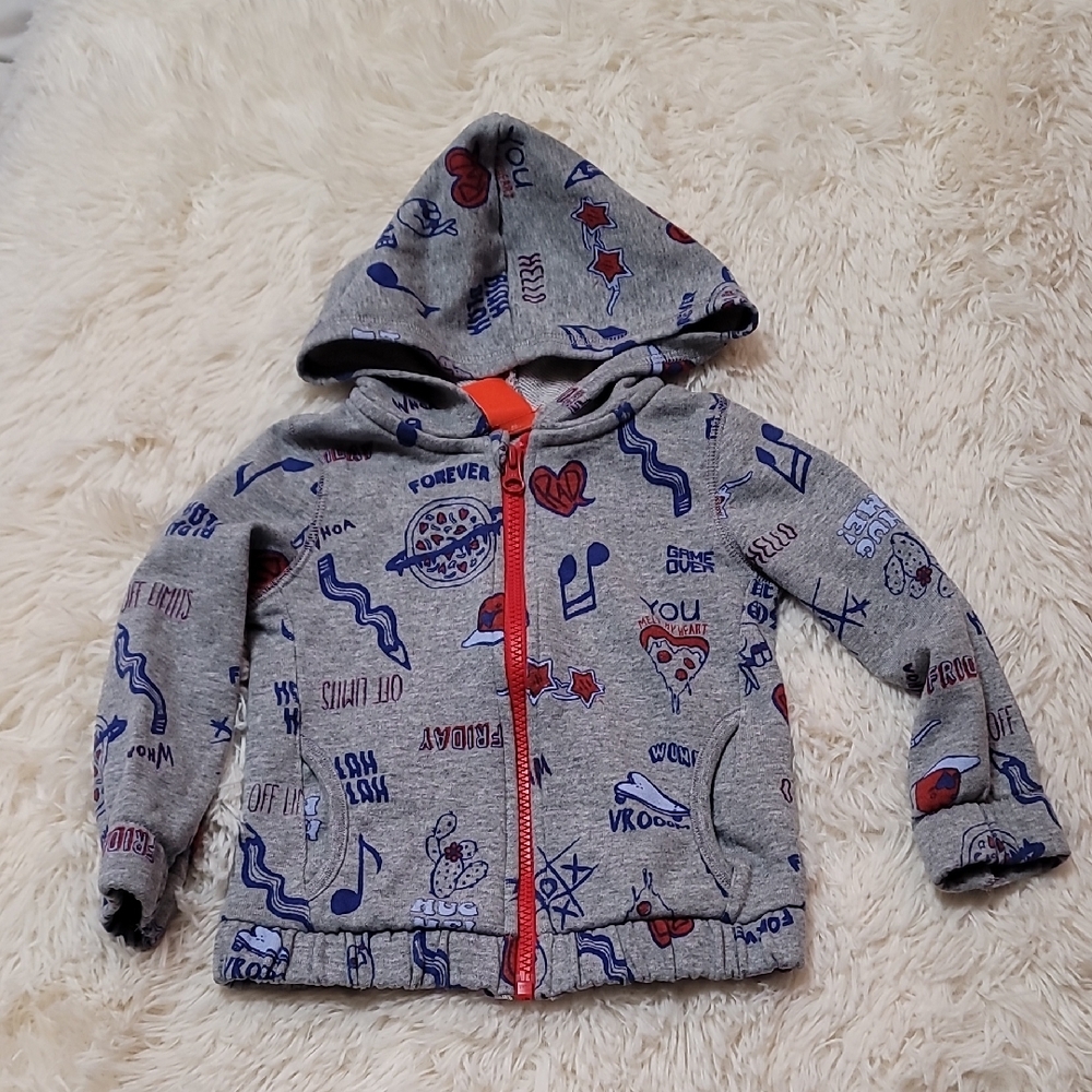 Joe Fresh,Kids Gray Hoodie with Red Accents, Girls, Size 4